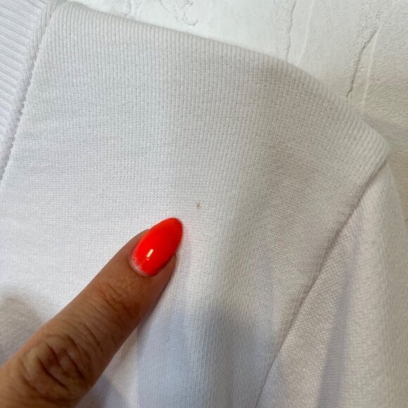 NWT Just Cavalli White cropped Crew-Neck sweatshirt Side Arm Logo Size M sweater - Picture 13 of 14